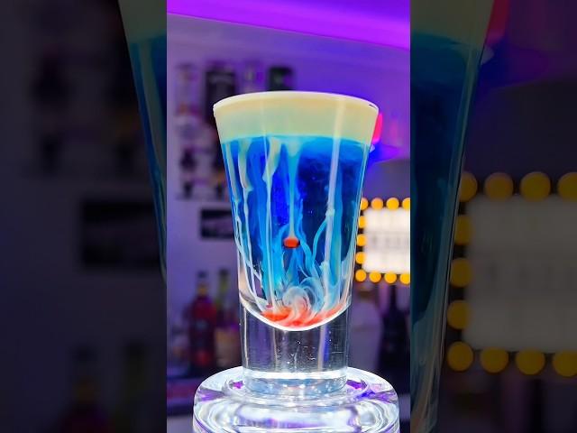 The Lava Lamp Shot #lavalampshot #mancavebartender #mesmerizing