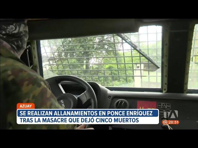 FF.AA. realiza allanamientos en minas de Camilo Ponce Enríquez tras masacre