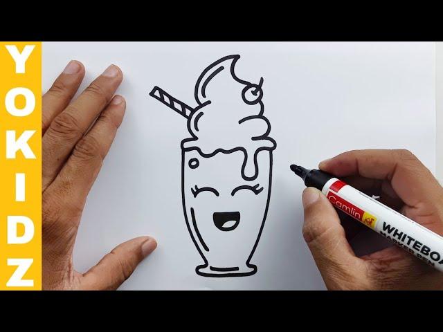 How to Draw Milkshake Easy | Yokidz Drawing