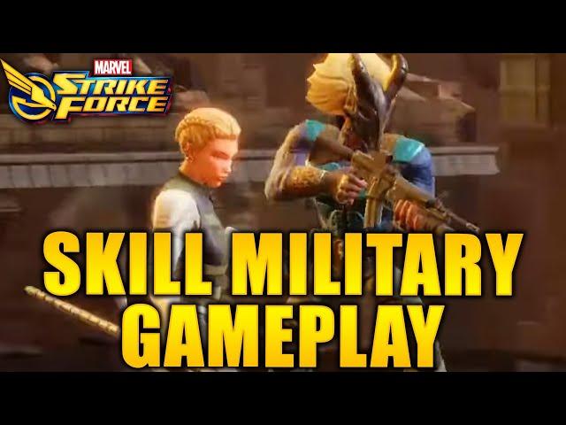 Skill Military Wrecks Nerds with Def UP - Gameplay - MARVEL Strike Force - MSF