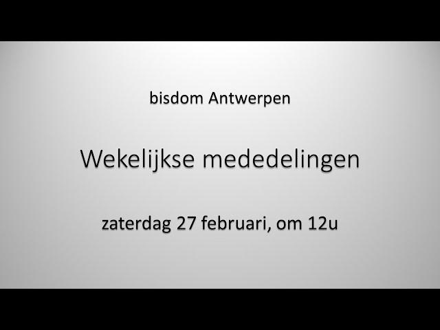 Wekelijkse mededeling  -  bisdom Antwerpen