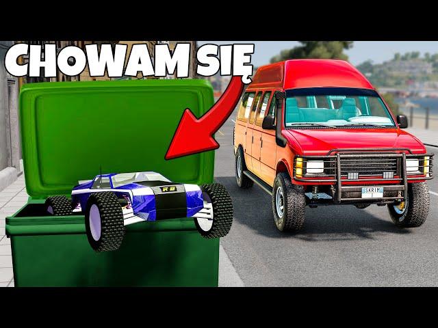 ️ CHOWAM SIĘ ZABAWKOWYM AUTEM PRZED PRAWDZIWYMI SAMOCHODAMI!? | BeamNG Drive |