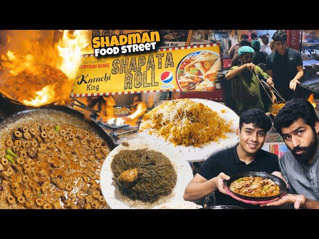 AMAZING SHADMAN STREET FOOD IN LAHORE - BIRYANI KING SHAPATA ROLL AND FAMOUS KABAB MASALA