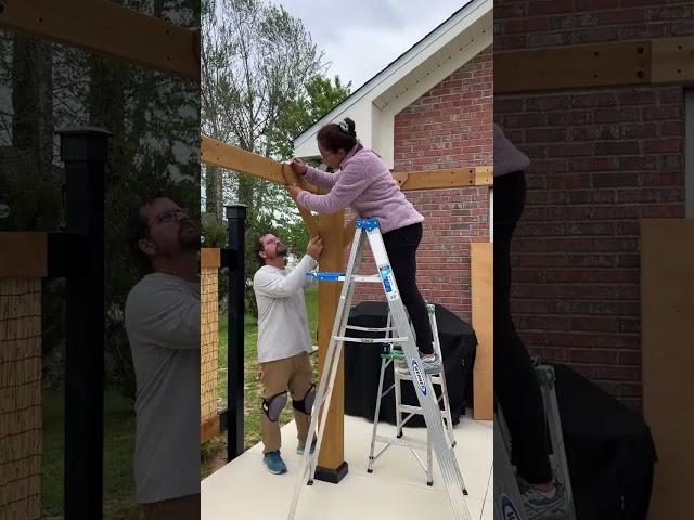 Building our little slice of backyard paradise with SunJoy Gazebo!  #outdoorliving #diy #diyhome