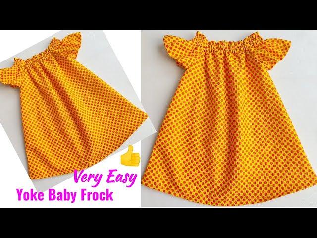 Very Easy Yoke baby frock cutting and stitching