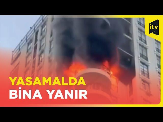 SON DƏQİQƏ! Yasamalda  çoxmərtəbəli binada yanğın