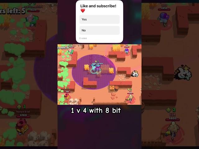 1v4 with 8-bit #brawlstars #brawltalk #brawl #gamingcommunity #supercell #supercellgames