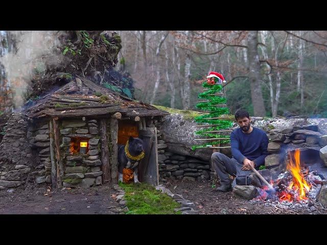 Building a Dugout UNDER a Fallen TREE Root; 3 Days SOLO SURVIVAL Wild CAMPING. Bushcraft Shelter