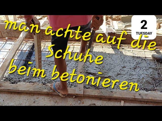 Baustelle Villa Reisfarm, ups der Betonmischer ist da