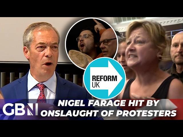 Nigel Farage HECKLED by slew of protesters at Reform UK rally - 'Good preparation for parliament!'