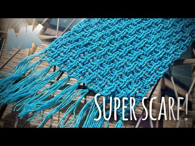 Так вы еще не вязали!!! Шикарный шарф всего за пару часов! Crochet scarf tutorial