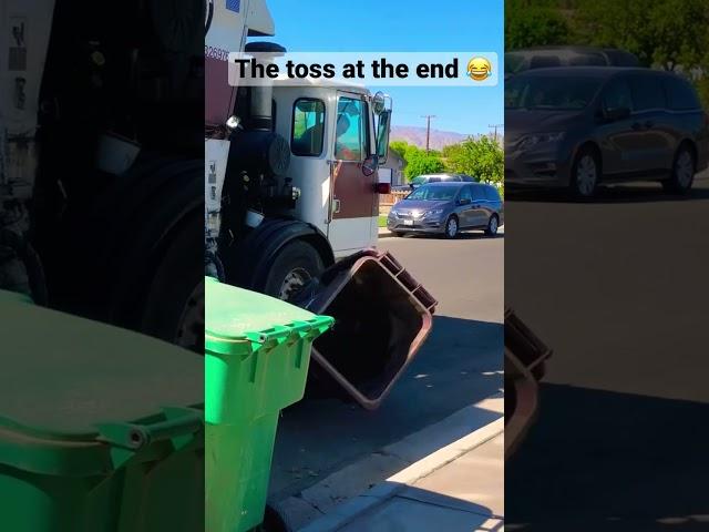 Burrtec Garbage Truck Vs Waste Management Trash Can  #shorts #funny #tiktok