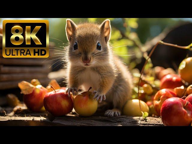 AROUND THE WORLD ANIMALS - 8K (60FPS) ULTRA HD - Scenic Film With Nature Sounds (Colorfully Dynamic)