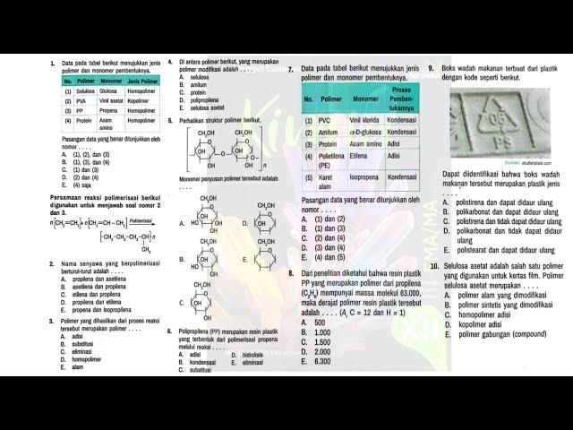 Latihan Soal Akhir Bab 5 hal 192-193 part 1 Kimia Kelas 12