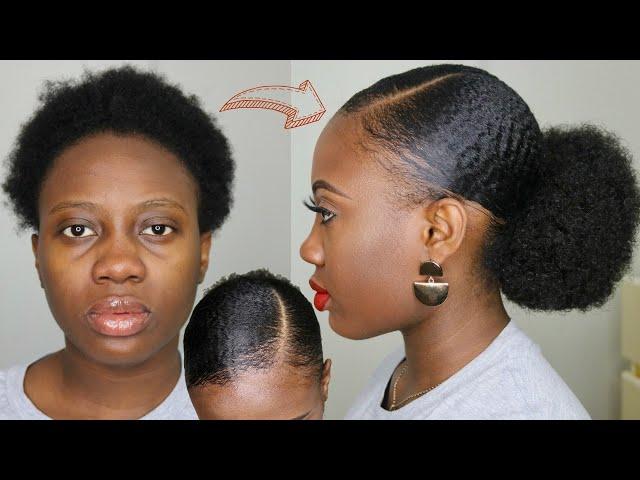 4C Natural Hair Doesn't Slick Down!? LOOK AT WHAT SHE DID! Slick down Short 4C Natural Hair Tutorial