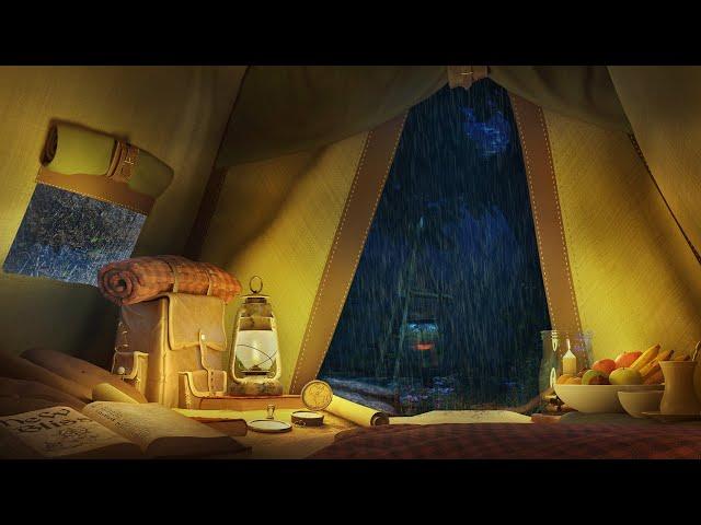 Rain on a Tent - Rain Sounds with Distant Thunderstorm for Sleeping and Relax