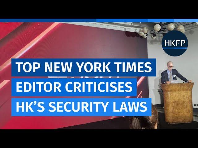 Top New York Times editor criticises Hong Kong's security laws