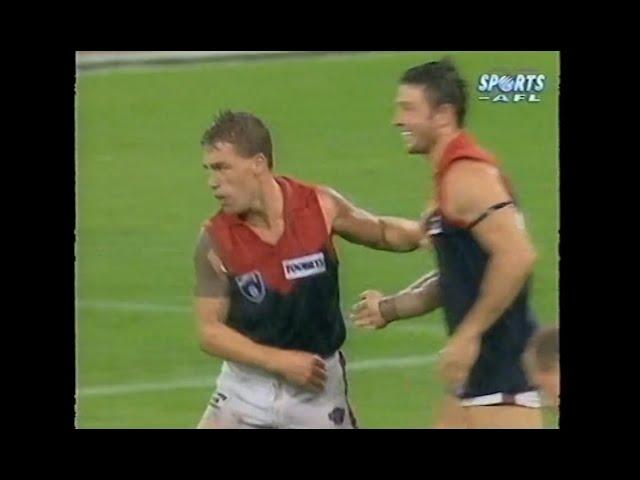 Alastair Clarkson kicks a goal against his old side North Melbourne - Melbourne - 1997 Round 1 - AFL