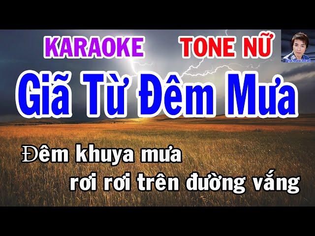 Karaoke Giã Từ Đêm Mưa Tone Nữ Nhạc Sống gia huy beat