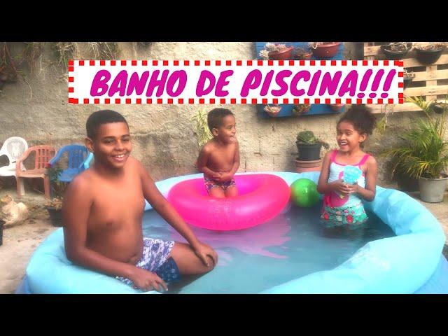 BANHO DE PISCINA COM MEUS PRIMOS - BRINCANDO DE PEGA-BOLINHAS