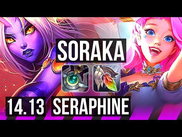 SORAKA & Varus vs SERAPHINE & Ashe (SUP) | Rank 4 Soraka, 1000+ games | EUW Challenger | 14.13