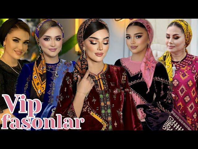 vip turkmen moda koynek fasonlar 2024 | women dresses styles | owadan fasonlar 2024 instagram