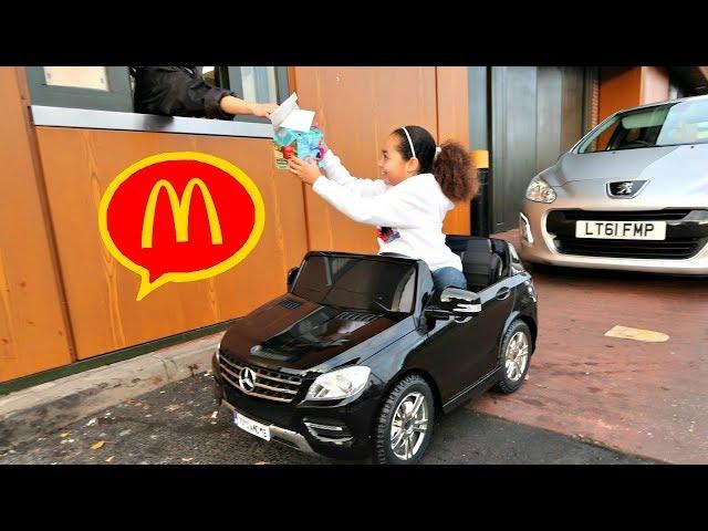 McDonalds Drive Thru Prank!! Power Wheels Ride On Car Pretend Play