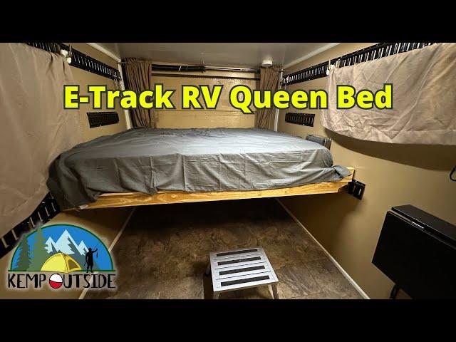 RV Queen Bed Build for 7x14 Cargo Trailer to Camper Conversion | E-Track Bed for the Cargo Camper!