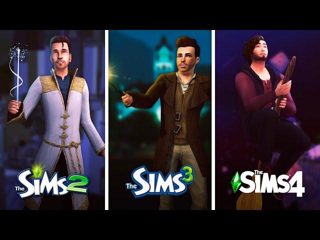 Witches, sorcerers, wizards at The Sims | 3 parts comparison