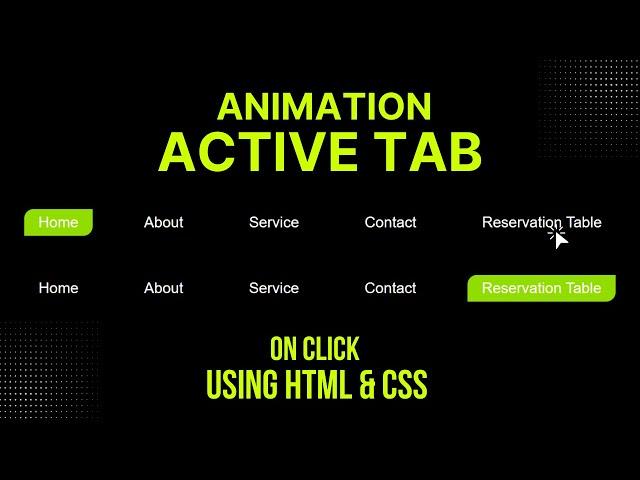 Animated Navigation Menu Bar on click using HTML CSS | active Menu Animation