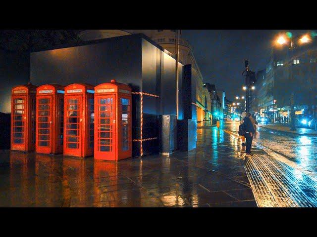 London Wet City Streets Ambience Night Walk