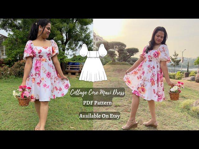 Cottage Core Dress Sewing PDF Pattern | Available On ETSY