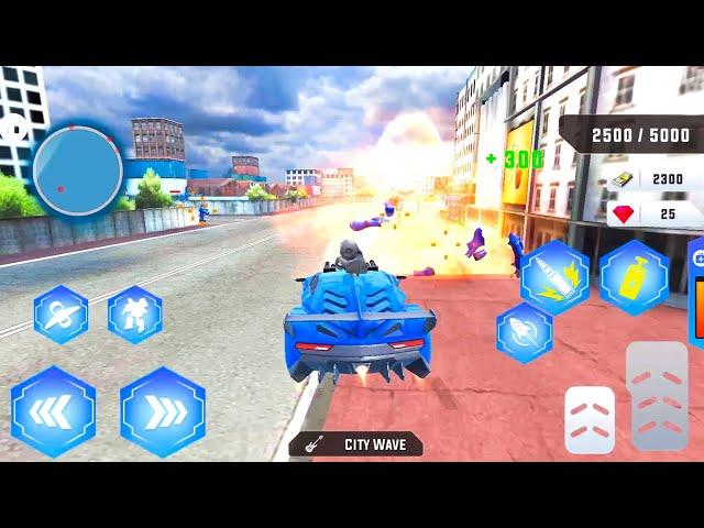 Flying Helicopter Robot Car Transform: Robot Shooting Games Part 1 - Android GamePlay