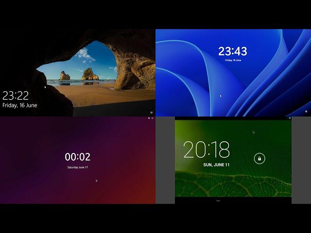 What does the lock screen look like in different OSes?