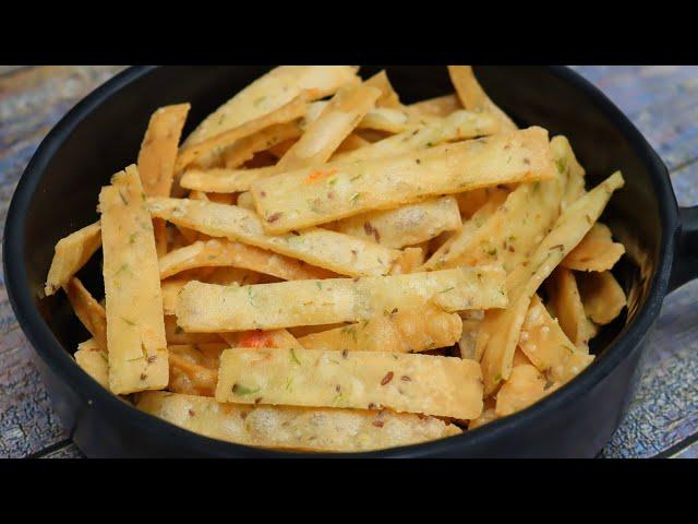 Tea time crispy New Style Less Ingredient Rice Strips Snacks | Storable Snacks Recipe