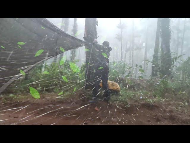 CAMPING IN HEAVY RAIN AND THUNDERSTORM ️A BAD RAINSTORM