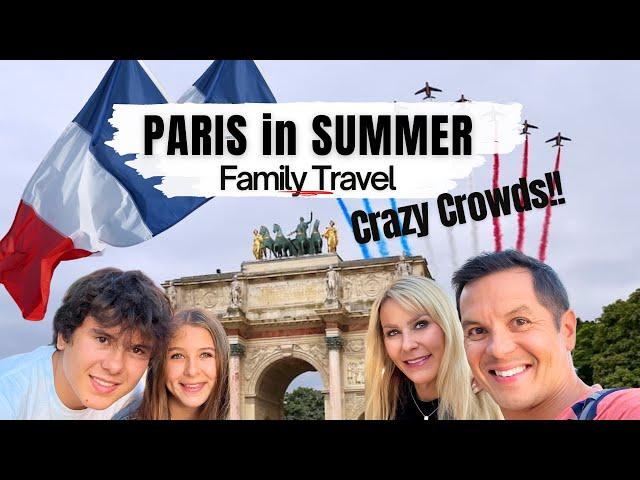 BASTILLE DAY In Paris, France: Crazy Crowds And American Family Travel Vlog