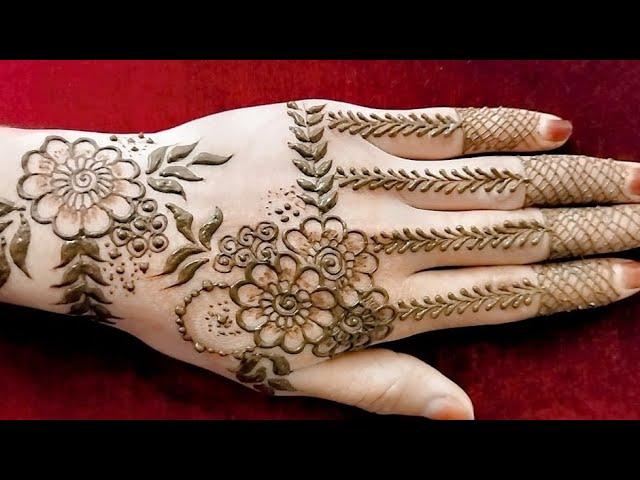 easy and simple |  heena mehndi design | beautiful mehndi for back hand | @gourgirlmehndidesign