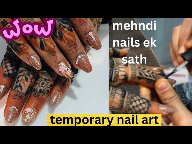 how to do temporary nail art for beginners#nudeshadeextension vaishnavimakeoverandboutique