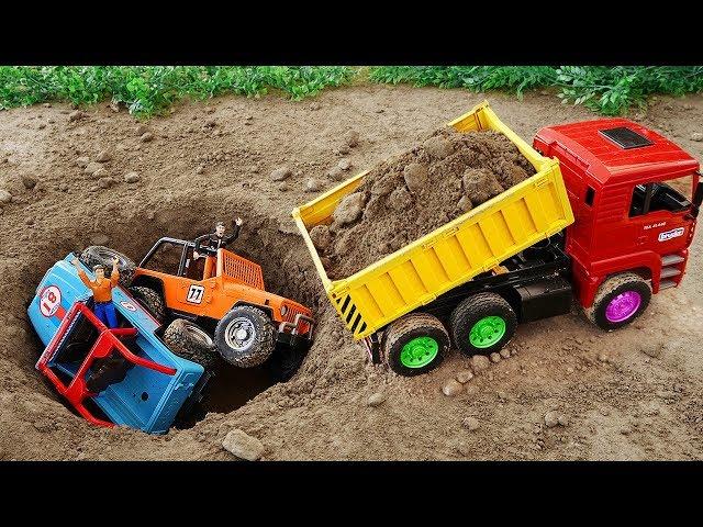 포크레인 덤프 트럭 중장비 자동차 구출 놀이 Excavator Dump Truck Rescue