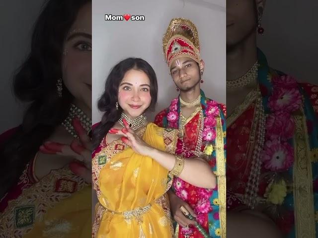 Mom And Son Radha Krishna viral video Rachna Santoor mom and son instagram video