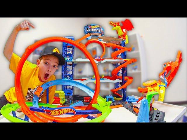 Father & Son GET BIGGEST CAR GARAGE EVER! ( Hot Wheels Let's Race)