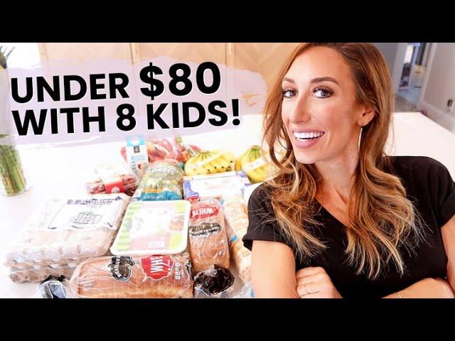 Grocery Haul for 8 kids under $80! For an ENTIRE WEEK!! How to save on groceries with Jordan Page