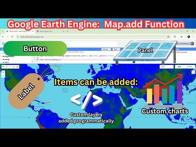 Master Map.add Function in Google Earth Engine | Add Labels, Buttons, Panels, Graphs and Layers