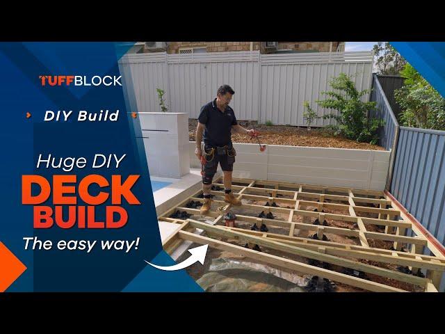 Building A Huge Floating Deck (no digging required) with TuffBlock deck blocks