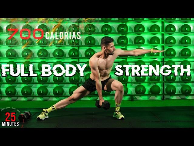 25 Minute Full Body Dumbbell Strength Workout [All Standing/No Repeat+ Modifications]