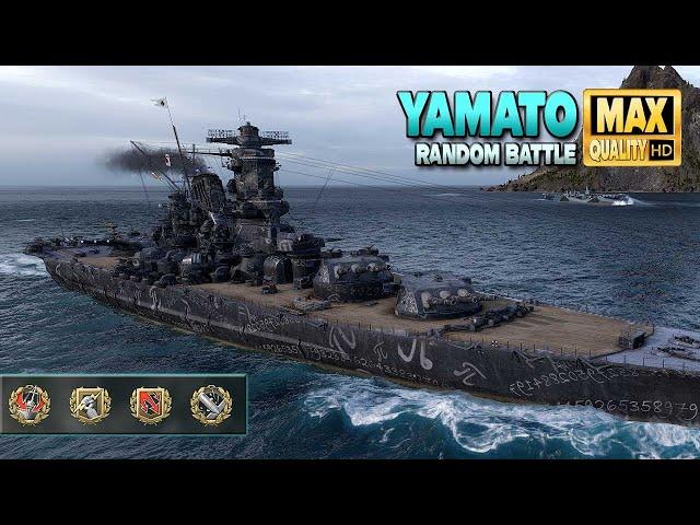 Battleship Yamato on map Shards - World of Warships