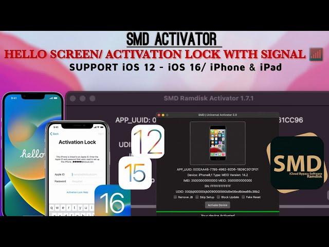 SMD ACTIVATOR iCloud, Bypass hello screen/ Activation lock - iphone lock to owner with Signal