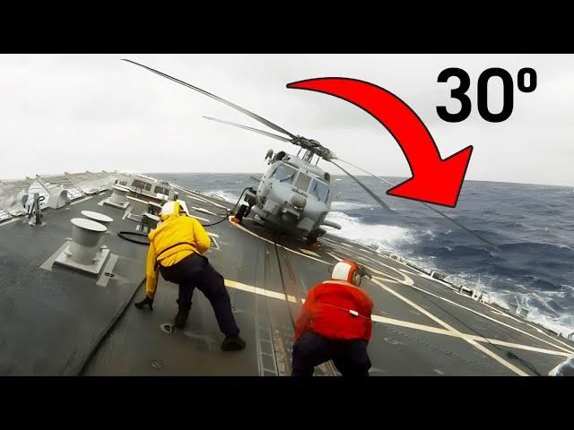 How Helicopters Land in Rough Seas