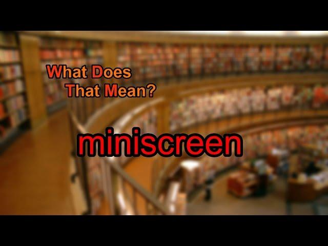 What does miniscreen mean?